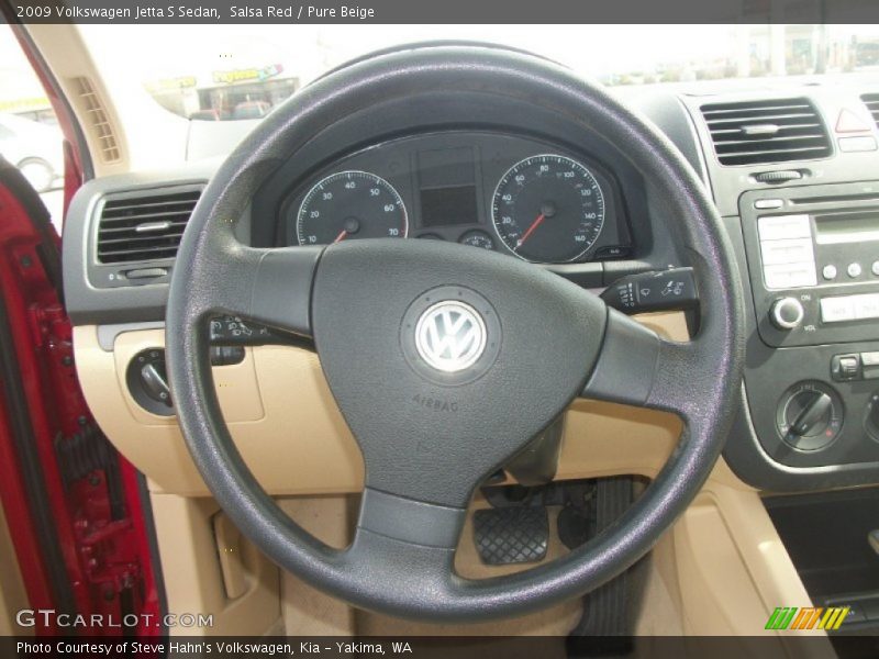 Salsa Red / Pure Beige 2009 Volkswagen Jetta S Sedan