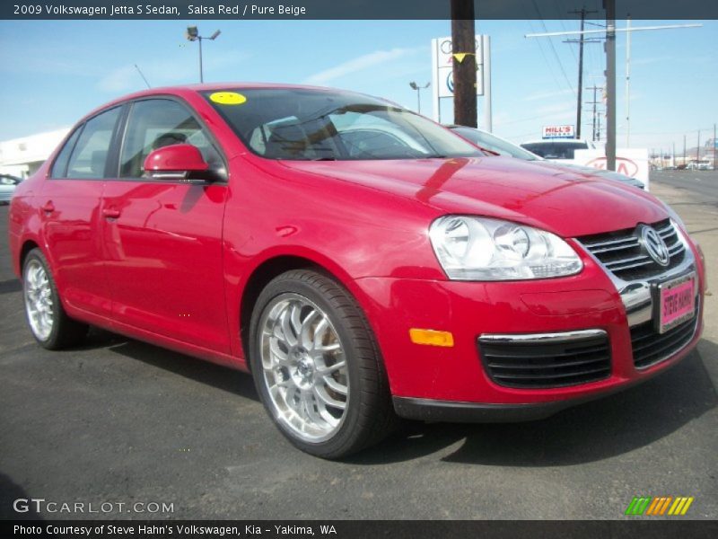 Salsa Red / Pure Beige 2009 Volkswagen Jetta S Sedan