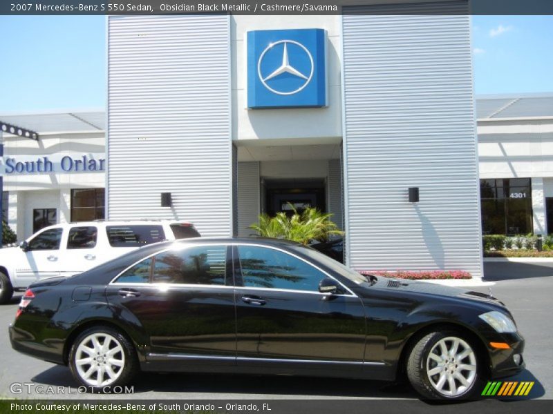 Obsidian Black Metallic / Cashmere/Savanna 2007 Mercedes-Benz S 550 Sedan