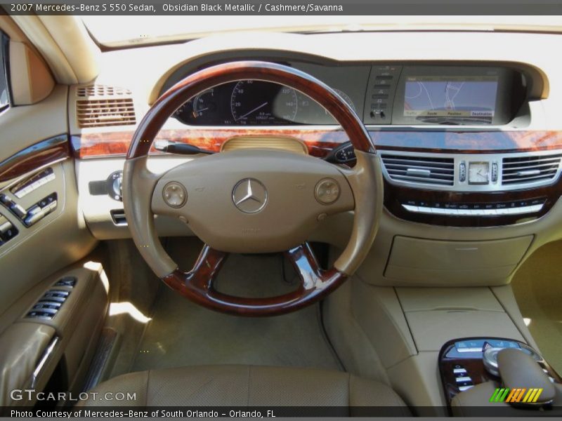 Obsidian Black Metallic / Cashmere/Savanna 2007 Mercedes-Benz S 550 Sedan