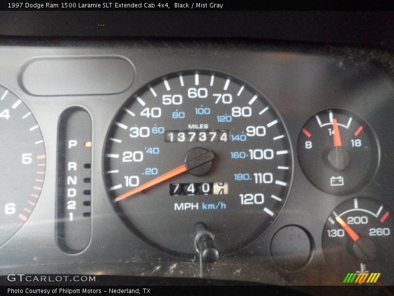 Black / Mist Gray 1997 Dodge Ram 1500 Laramie SLT Extended Cab 4x4