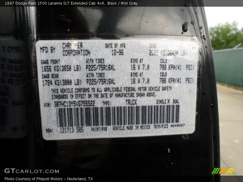 Black / Mist Gray 1997 Dodge Ram 1500 Laramie SLT Extended Cab 4x4