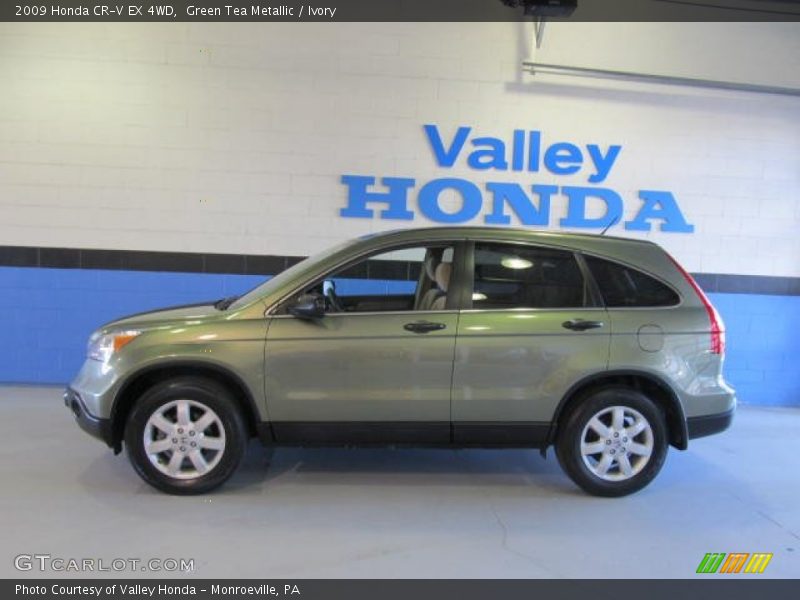 Green Tea Metallic / Ivory 2009 Honda CR-V EX 4WD