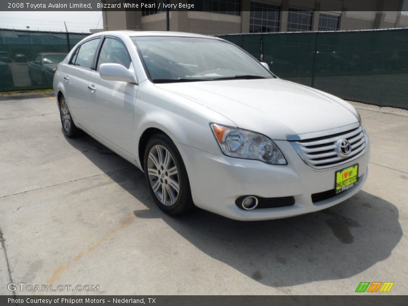 Blizzard White Pearl / Ivory Beige 2008 Toyota Avalon Limited