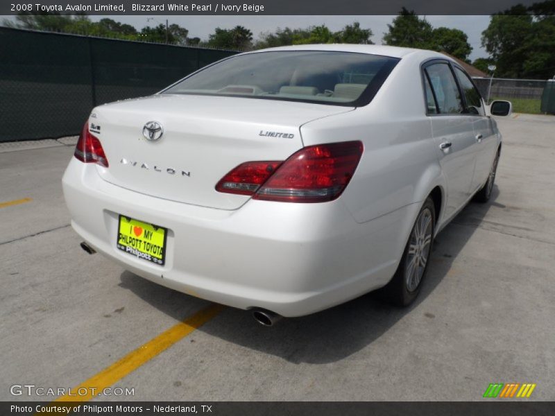 Blizzard White Pearl / Ivory Beige 2008 Toyota Avalon Limited