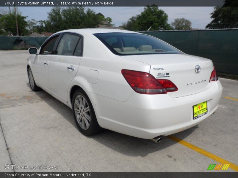 Blizzard White Pearl / Ivory Beige 2008 Toyota Avalon Limited