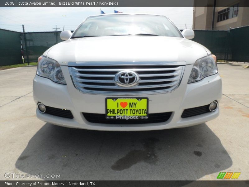 Blizzard White Pearl / Ivory Beige 2008 Toyota Avalon Limited