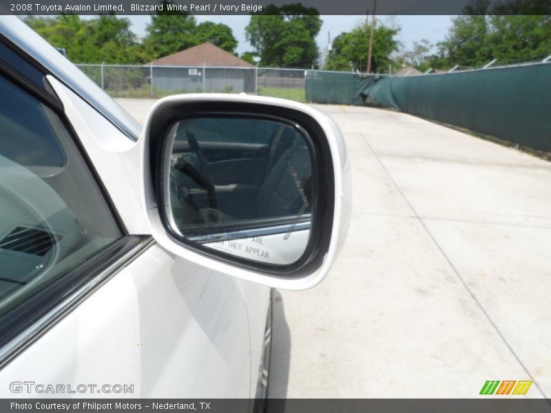 Blizzard White Pearl / Ivory Beige 2008 Toyota Avalon Limited