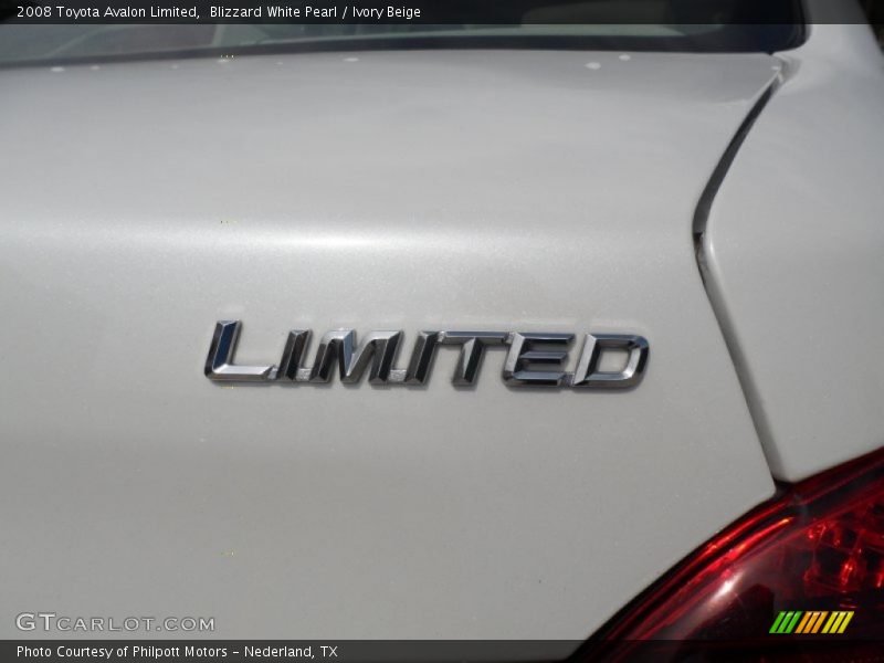 Blizzard White Pearl / Ivory Beige 2008 Toyota Avalon Limited