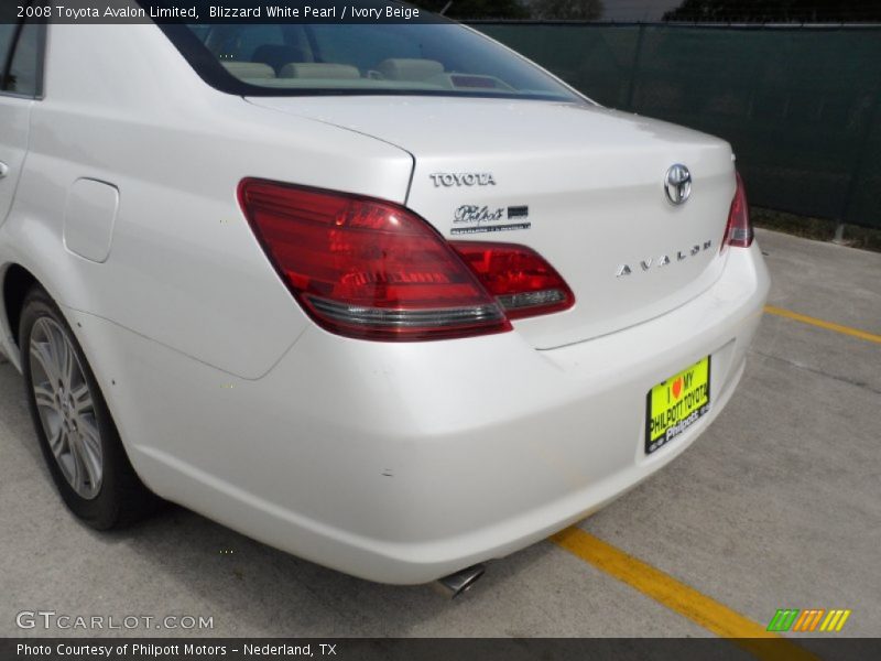 Blizzard White Pearl / Ivory Beige 2008 Toyota Avalon Limited