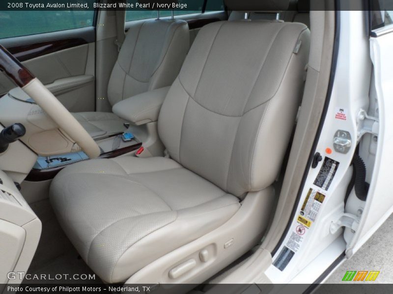Blizzard White Pearl / Ivory Beige 2008 Toyota Avalon Limited