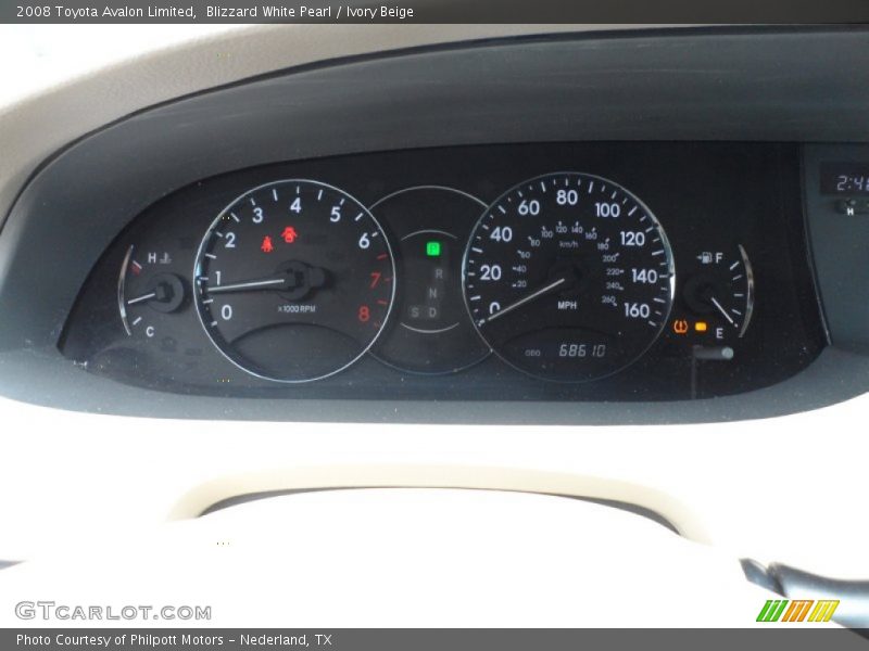 Blizzard White Pearl / Ivory Beige 2008 Toyota Avalon Limited