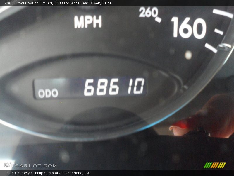 Blizzard White Pearl / Ivory Beige 2008 Toyota Avalon Limited