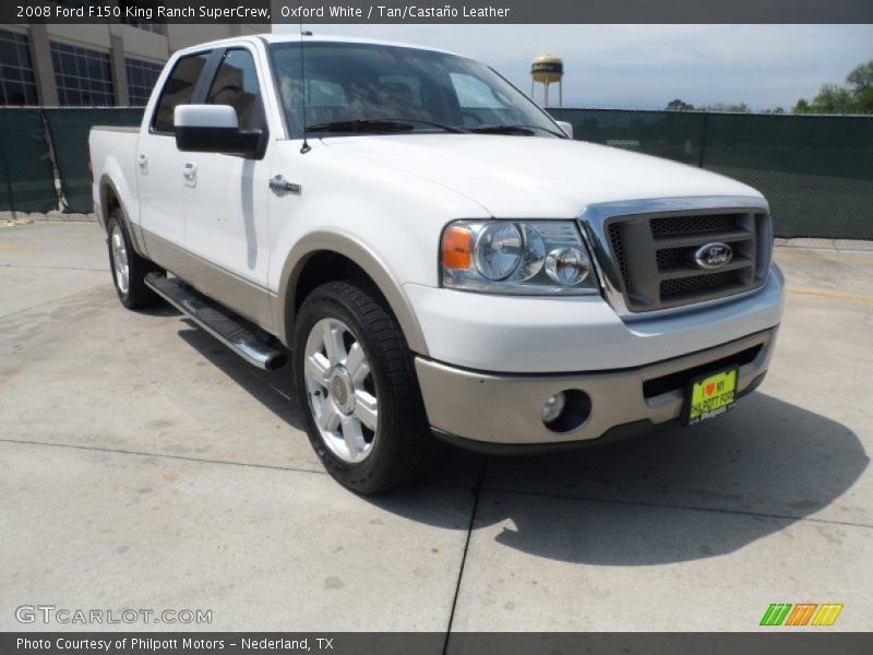 Oxford White / Tan/Castaño Leather 2008 Ford F150 King Ranch SuperCrew