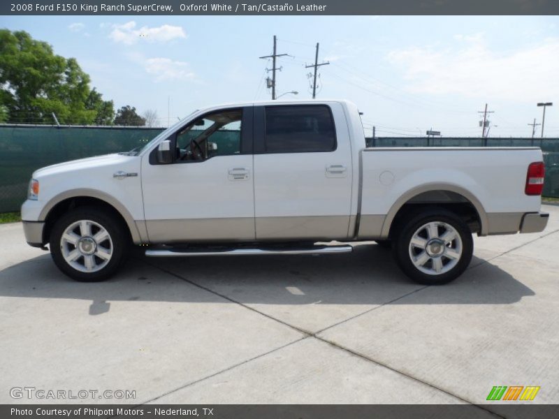 Oxford White / Tan/Castaño Leather 2008 Ford F150 King Ranch SuperCrew