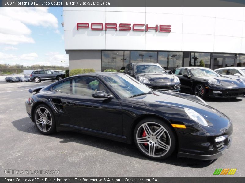 Black / Black/Sand Beige 2007 Porsche 911 Turbo Coupe