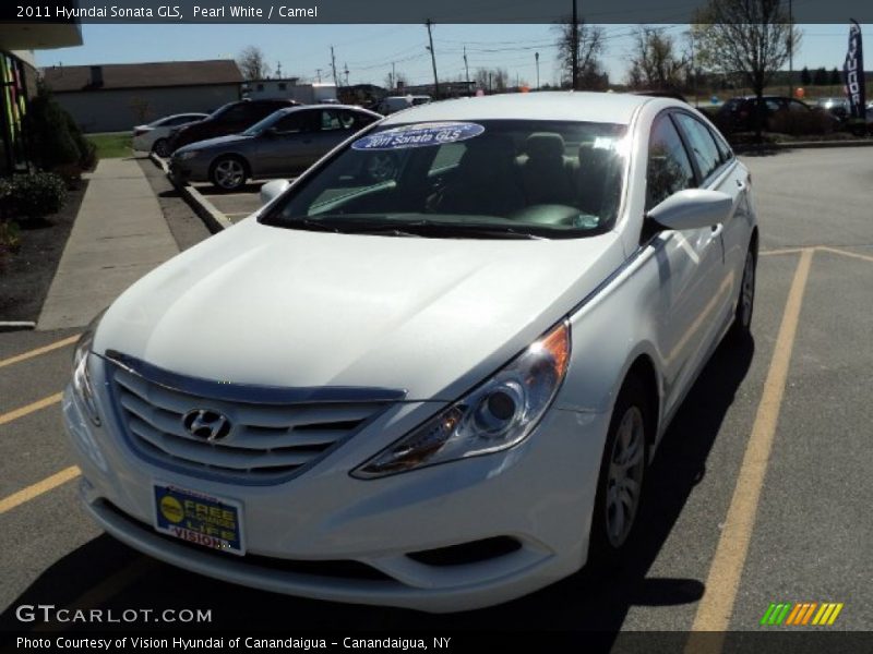 Pearl White / Camel 2011 Hyundai Sonata GLS