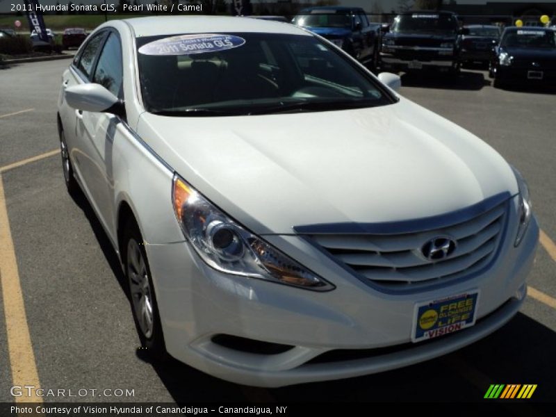 Pearl White / Camel 2011 Hyundai Sonata GLS