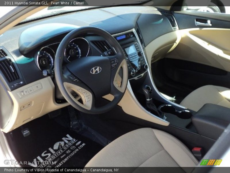 Pearl White / Camel 2011 Hyundai Sonata GLS