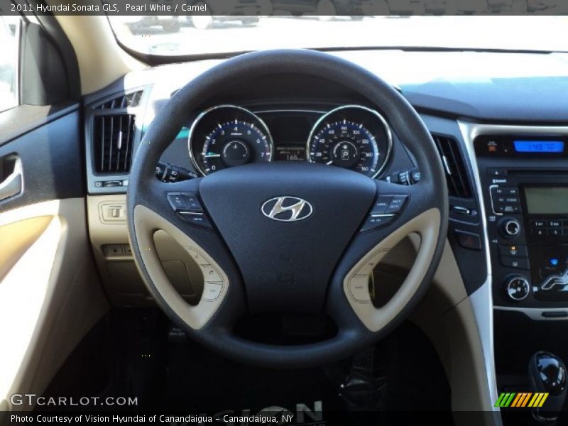 Pearl White / Camel 2011 Hyundai Sonata GLS