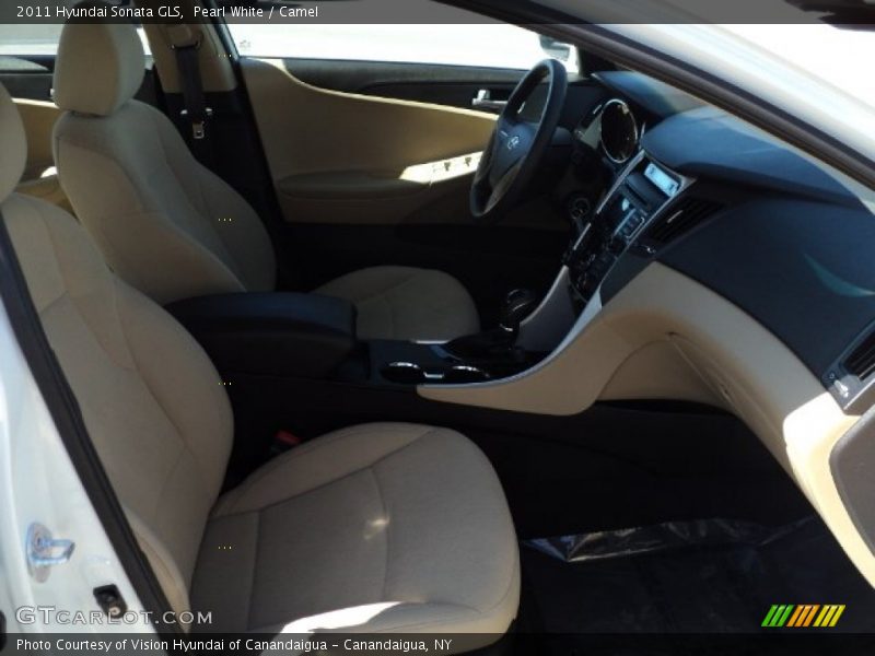 Pearl White / Camel 2011 Hyundai Sonata GLS