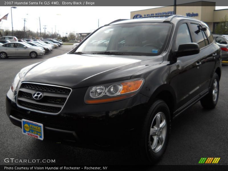 Ebony Black / Beige 2007 Hyundai Santa Fe GLS 4WD