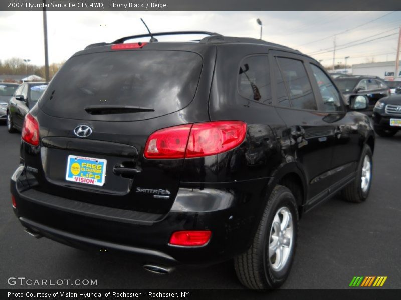 Ebony Black / Beige 2007 Hyundai Santa Fe GLS 4WD
