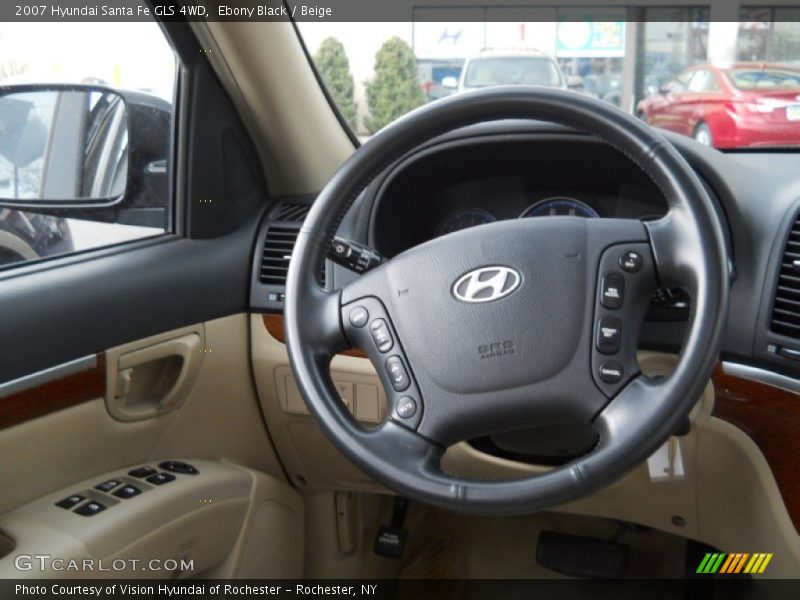 Ebony Black / Beige 2007 Hyundai Santa Fe GLS 4WD