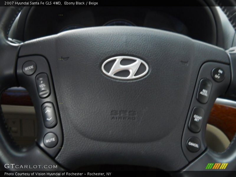Ebony Black / Beige 2007 Hyundai Santa Fe GLS 4WD