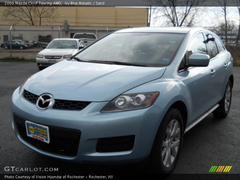 Icy Blue Metallic / Sand 2009 Mazda CX-7 Touring AWD