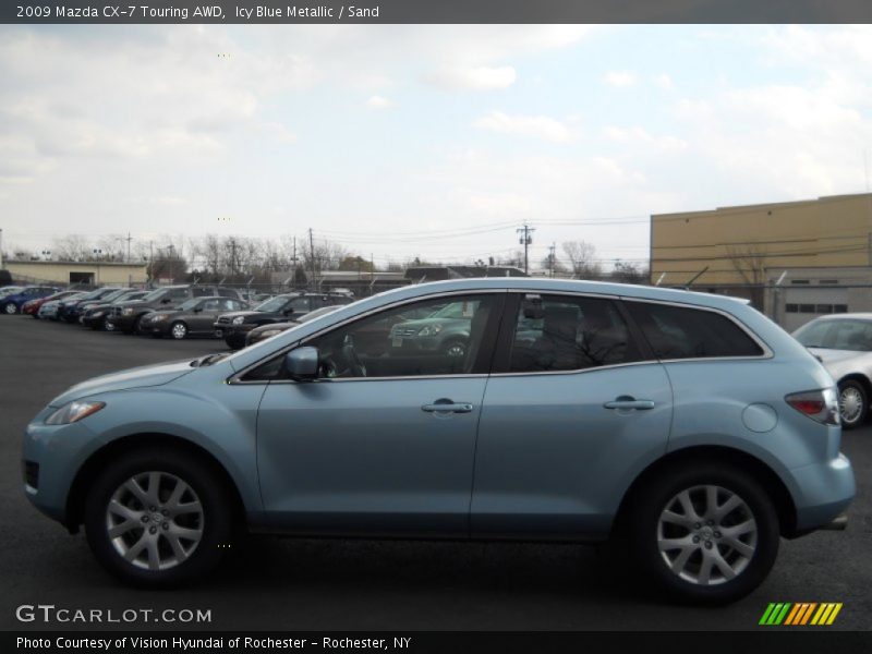 Icy Blue Metallic / Sand 2009 Mazda CX-7 Touring AWD