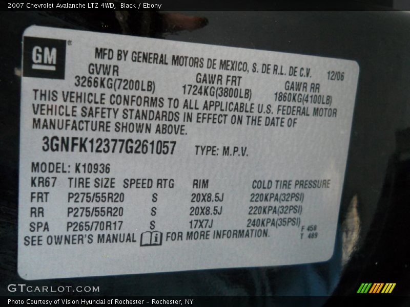 Black / Ebony 2007 Chevrolet Avalanche LTZ 4WD