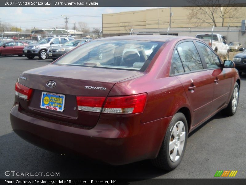Dark Cherry Red / Beige 2007 Hyundai Sonata GLS