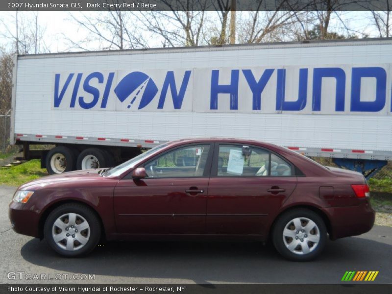 Dark Cherry Red / Beige 2007 Hyundai Sonata GLS