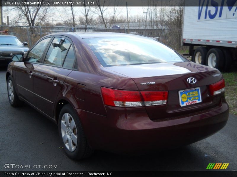 Dark Cherry Red / Beige 2007 Hyundai Sonata GLS