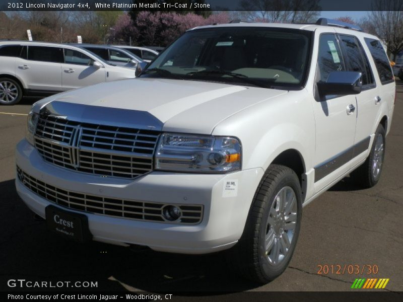 White Platinum Metallic Tri-Coat / Stone 2012 Lincoln Navigator 4x4