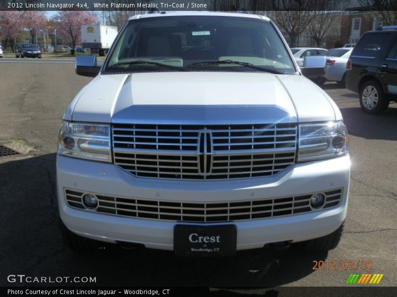White Platinum Metallic Tri-Coat / Stone 2012 Lincoln Navigator 4x4