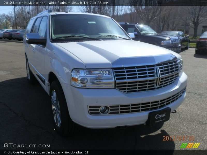 White Platinum Metallic Tri-Coat / Stone 2012 Lincoln Navigator 4x4