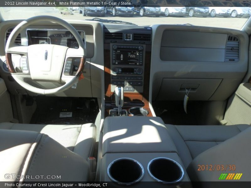 White Platinum Metallic Tri-Coat / Stone 2012 Lincoln Navigator 4x4