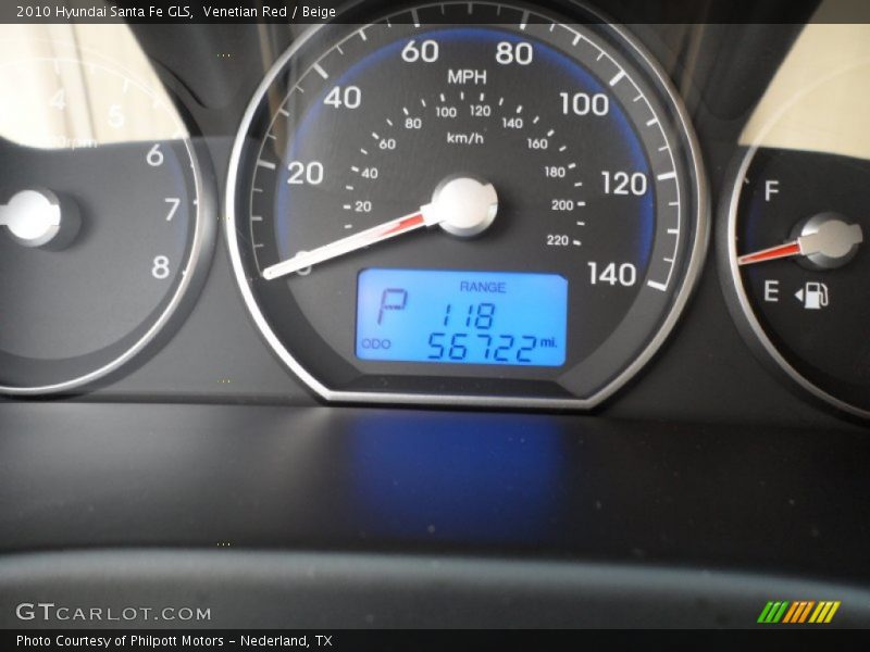 Venetian Red / Beige 2010 Hyundai Santa Fe GLS