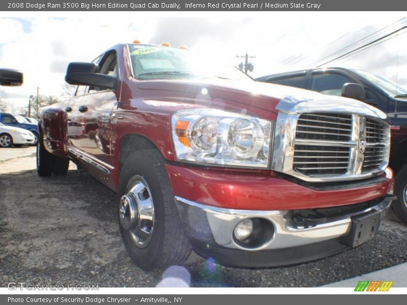 Inferno Red Crystal Pearl / Medium Slate Gray 2008 Dodge Ram 3500 Big Horn Edition Quad Cab Dually