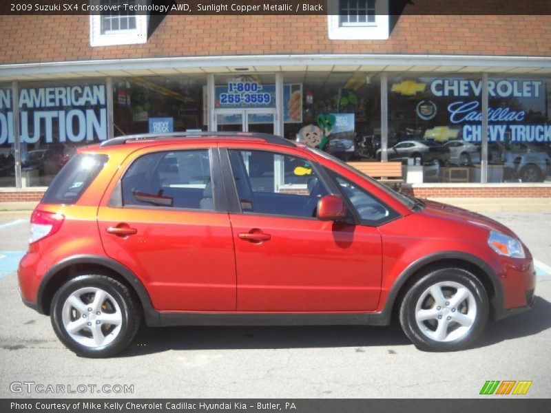 Sunlight Copper Metallic / Black 2009 Suzuki SX4 Crossover Technology AWD