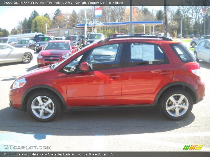 Sunlight Copper Metallic / Black 2009 Suzuki SX4 Crossover Technology AWD