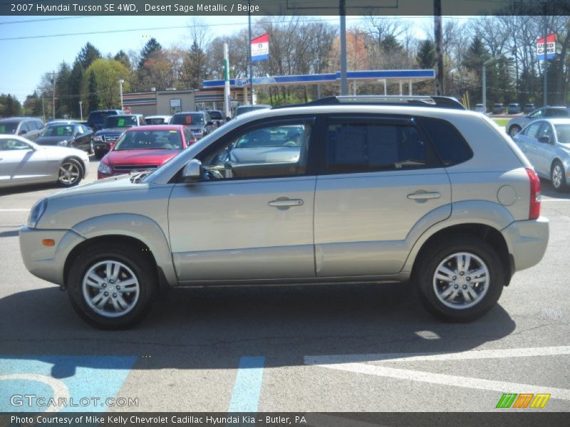 Desert Sage Metallic / Beige 2007 Hyundai Tucson SE 4WD