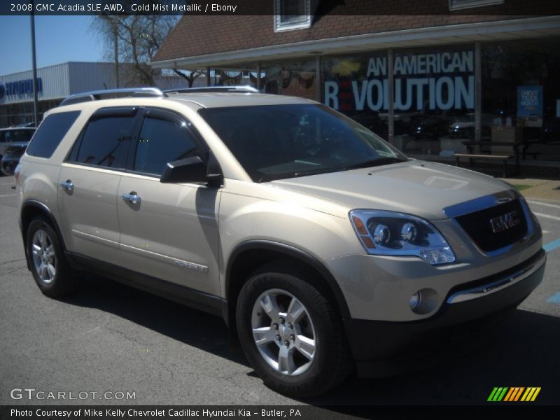 Gold Mist Metallic / Ebony 2008 GMC Acadia SLE AWD