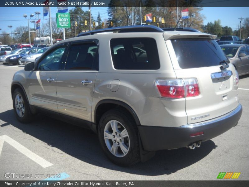 Gold Mist Metallic / Ebony 2008 GMC Acadia SLE AWD