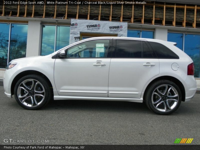 White Platinum Tri-Coat / Charcoal Black/Liquid Silver Smoke Metallic 2013 Ford Edge Sport AWD