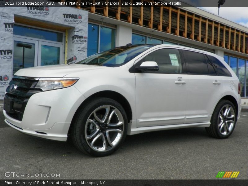 White Platinum Tri-Coat / Charcoal Black/Liquid Silver Smoke Metallic 2013 Ford Edge Sport AWD