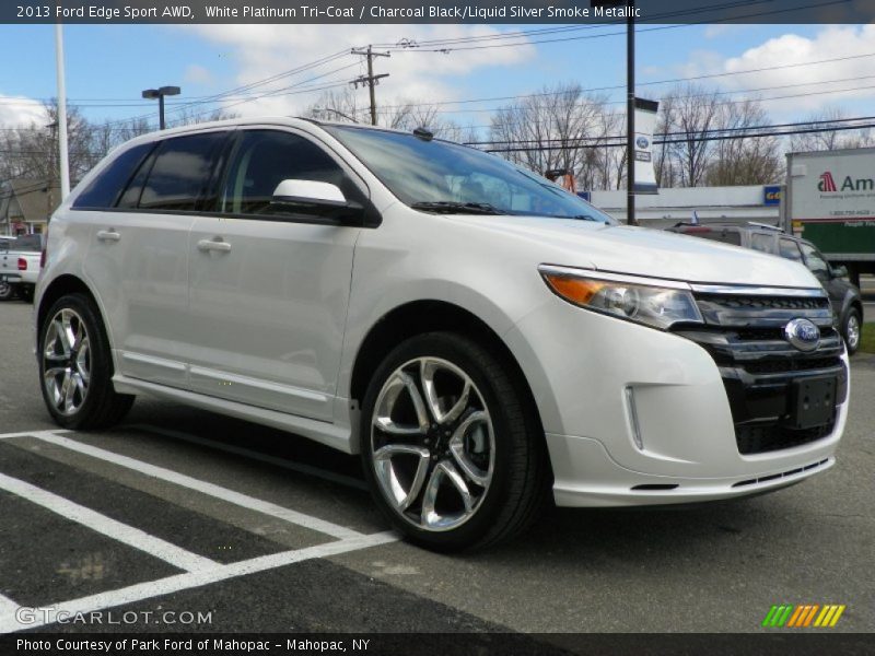 White Platinum Tri-Coat / Charcoal Black/Liquid Silver Smoke Metallic 2013 Ford Edge Sport AWD