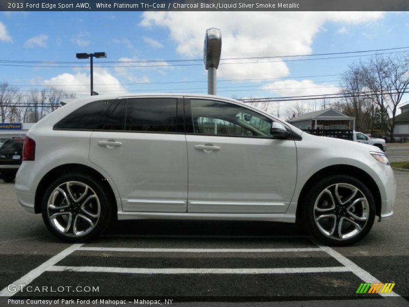 White Platinum Tri-Coat / Charcoal Black/Liquid Silver Smoke Metallic 2013 Ford Edge Sport AWD